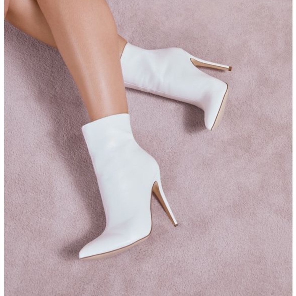 JustFab White Booties